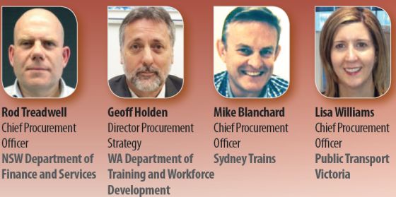 Chief Procurement Officers from NSW Department of Finance and Services and WA Department of Training and workforce development, sydney trains andpublic transport Victoria to speak at Government Procurement conference in Canberra in November 2014