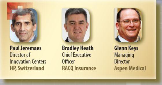 Paul Jeremaes HP Switzerland Bradley Heath RACQ Insurance Glenn Keys Aspen Medical Australian Productivity and Competitiveness Summit 2015 Sydney